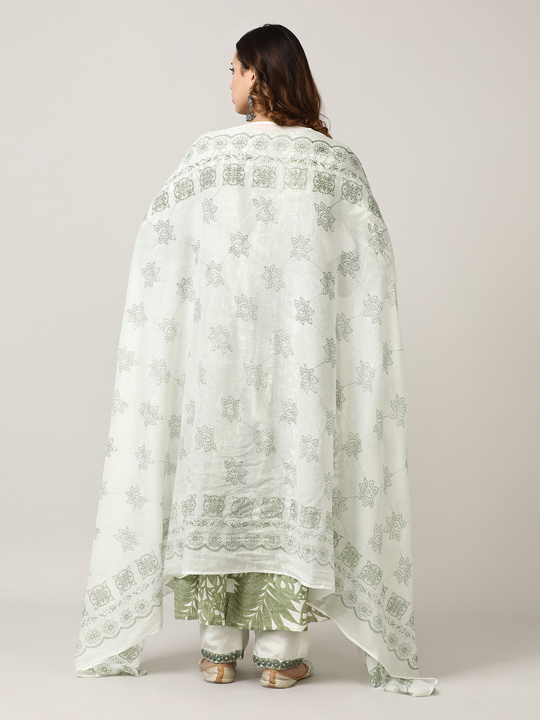 Embroidered Floral Flared Kurta Sets With Dupatta