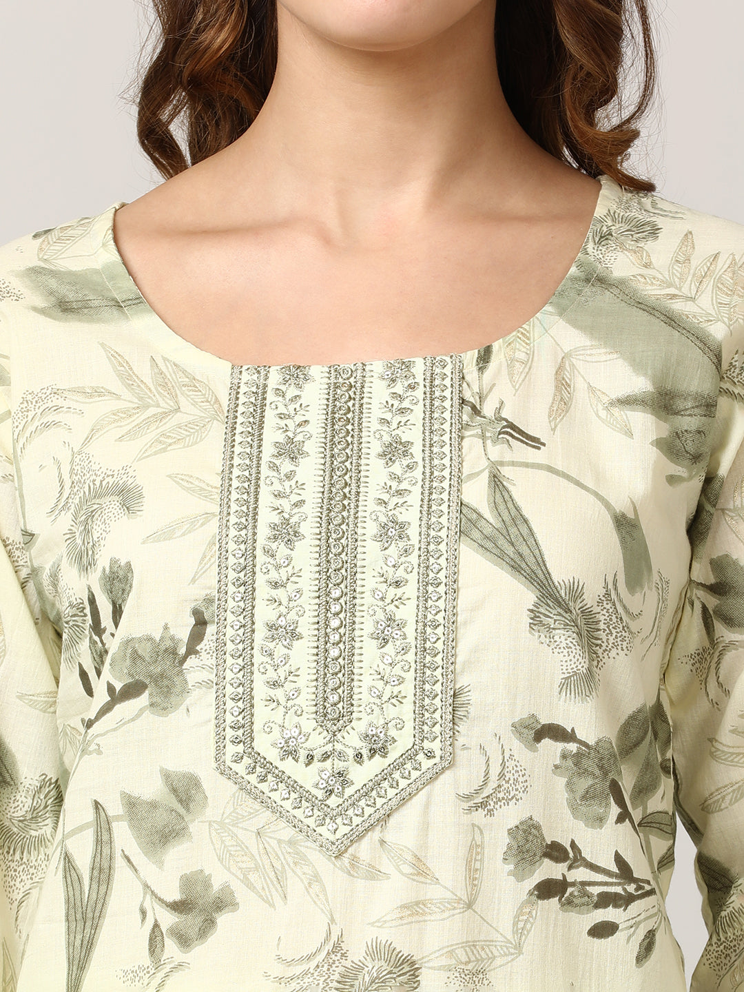 Embroidered Pure Cotton Kurta Sets With Dupatta