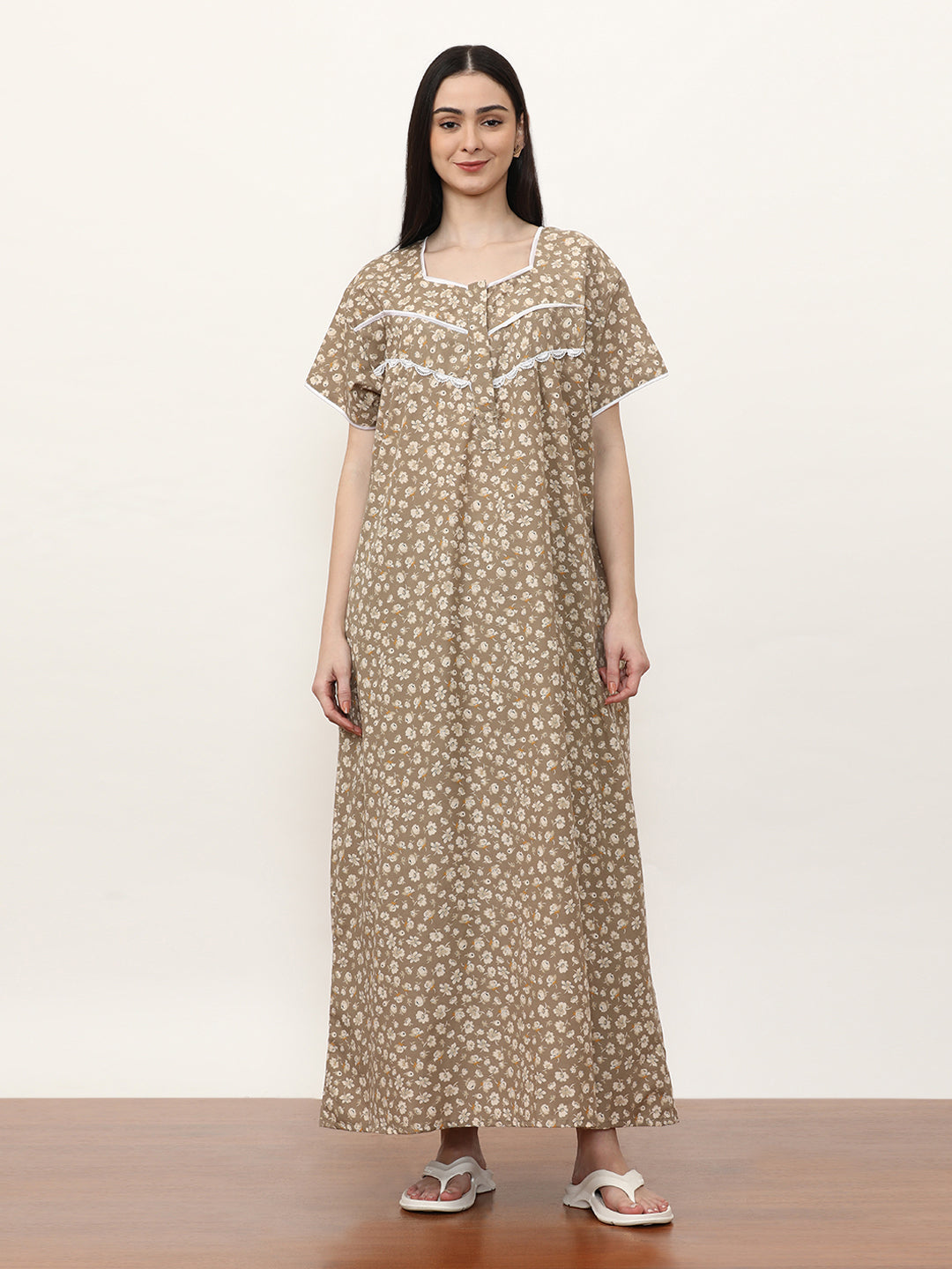 Printed Pure Cotton Maxi Nightdress