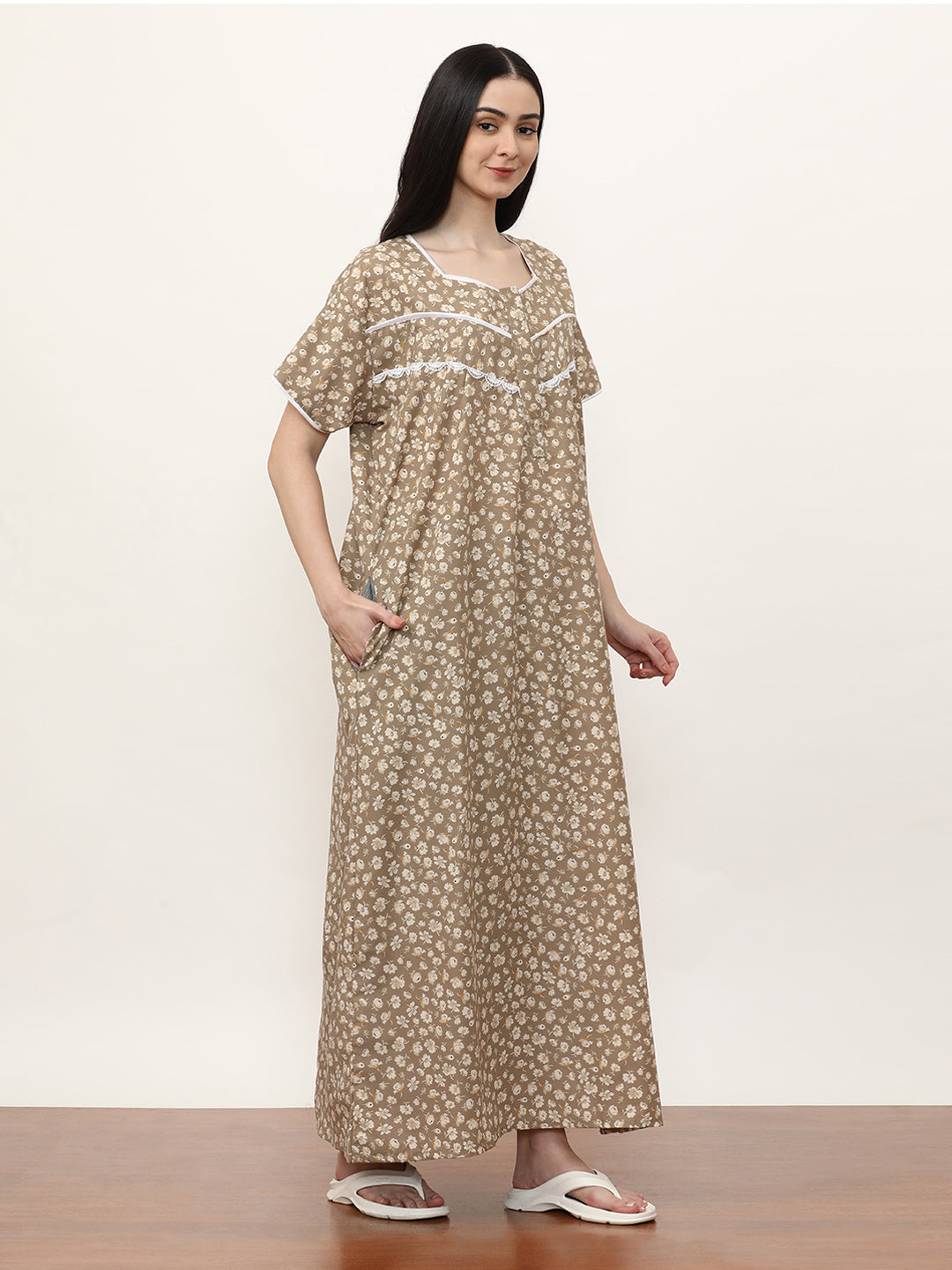 Printed Pure Cotton Maxi Nightdress