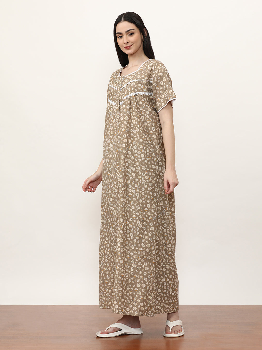 Printed Pure Cotton Maxi Nightdress