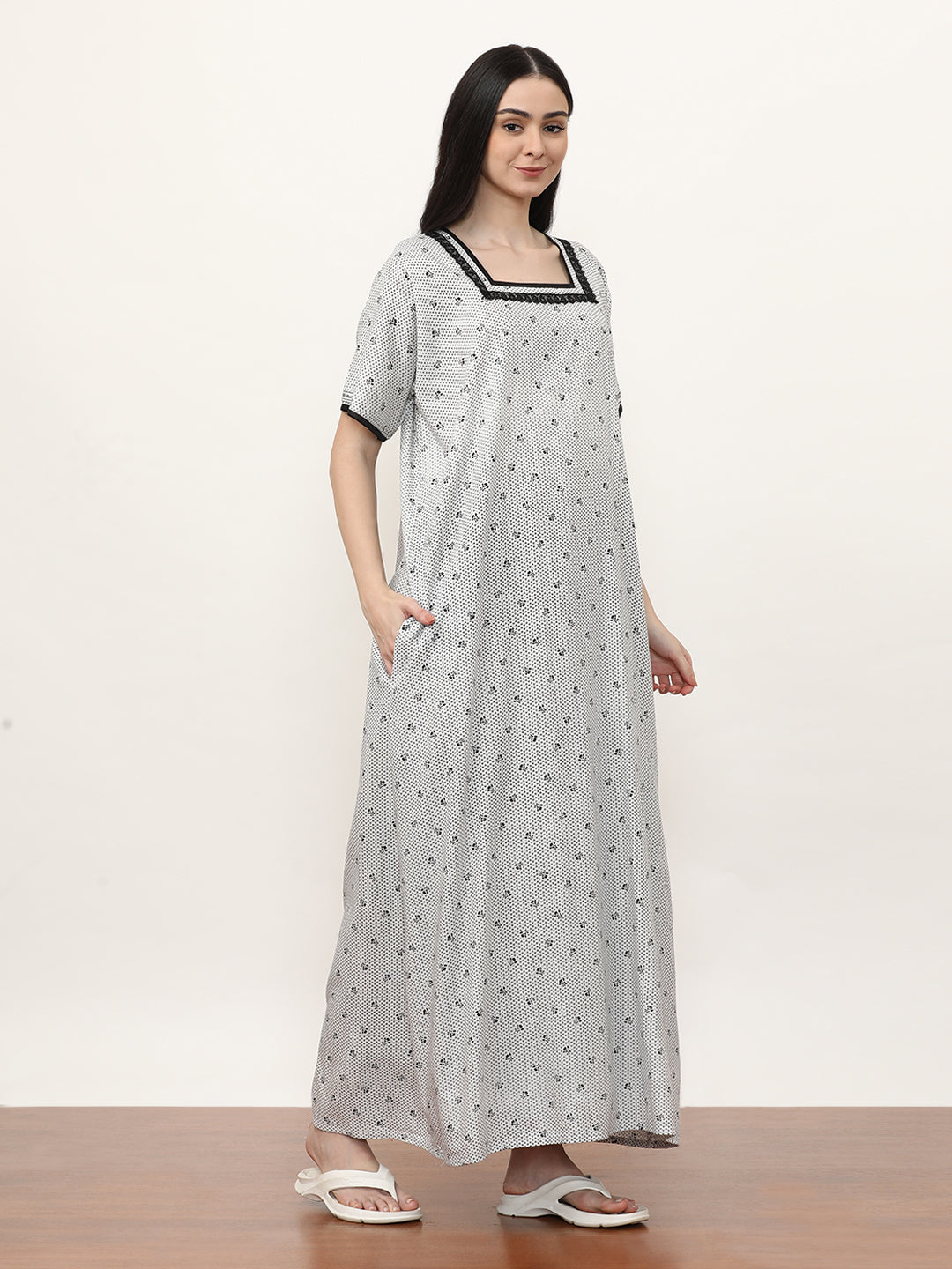 Printed Pure Cotton Maxi Nightdress