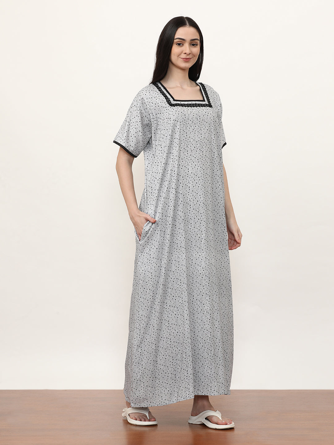Printed Pure Cotton Maxi Nightdress