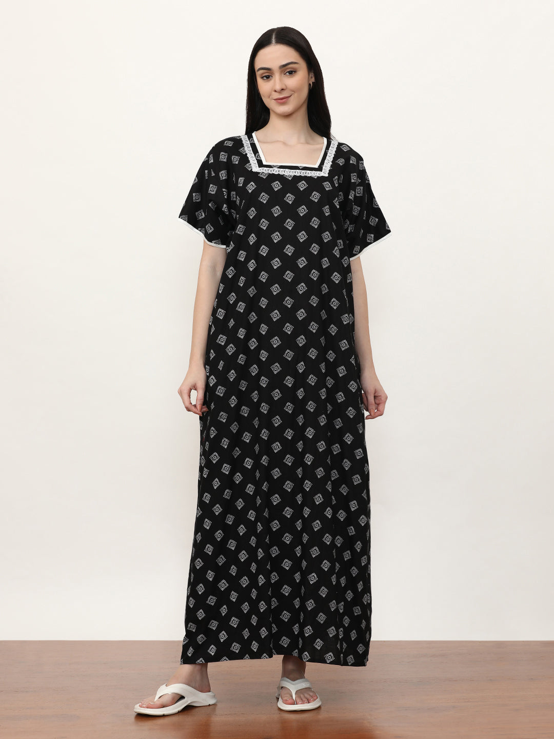 Printed Pure Cotton Maxi Nightdress