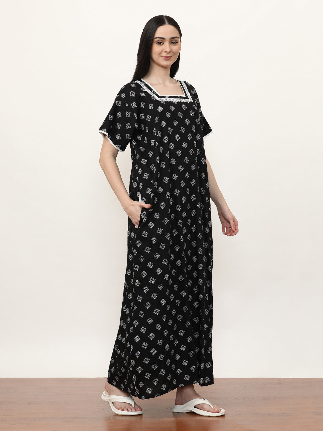 Printed Pure Cotton Maxi Nightdress