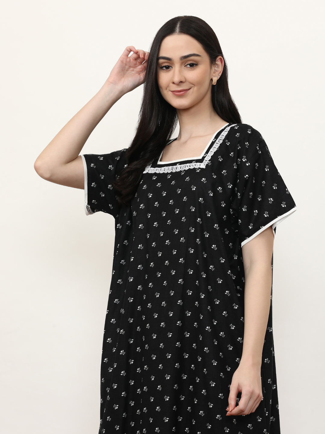 Printed Pure Cotton Maxi Nightdress