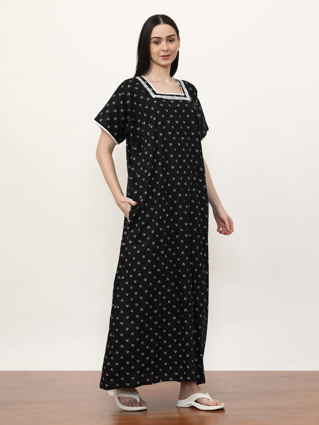 Printed Pure Cotton Maxi Nightdress