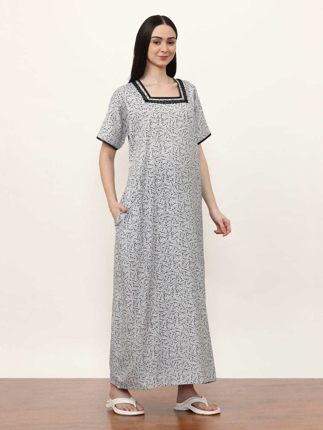 Printed Pure Cotton Maxi Nightdress