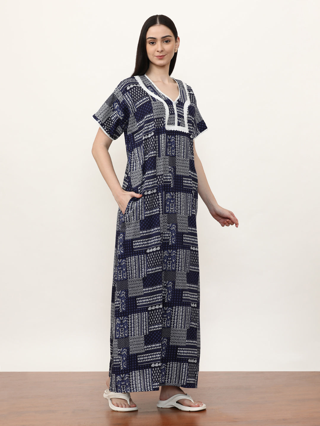 Printed Pure Cotton Maxi Nightdress