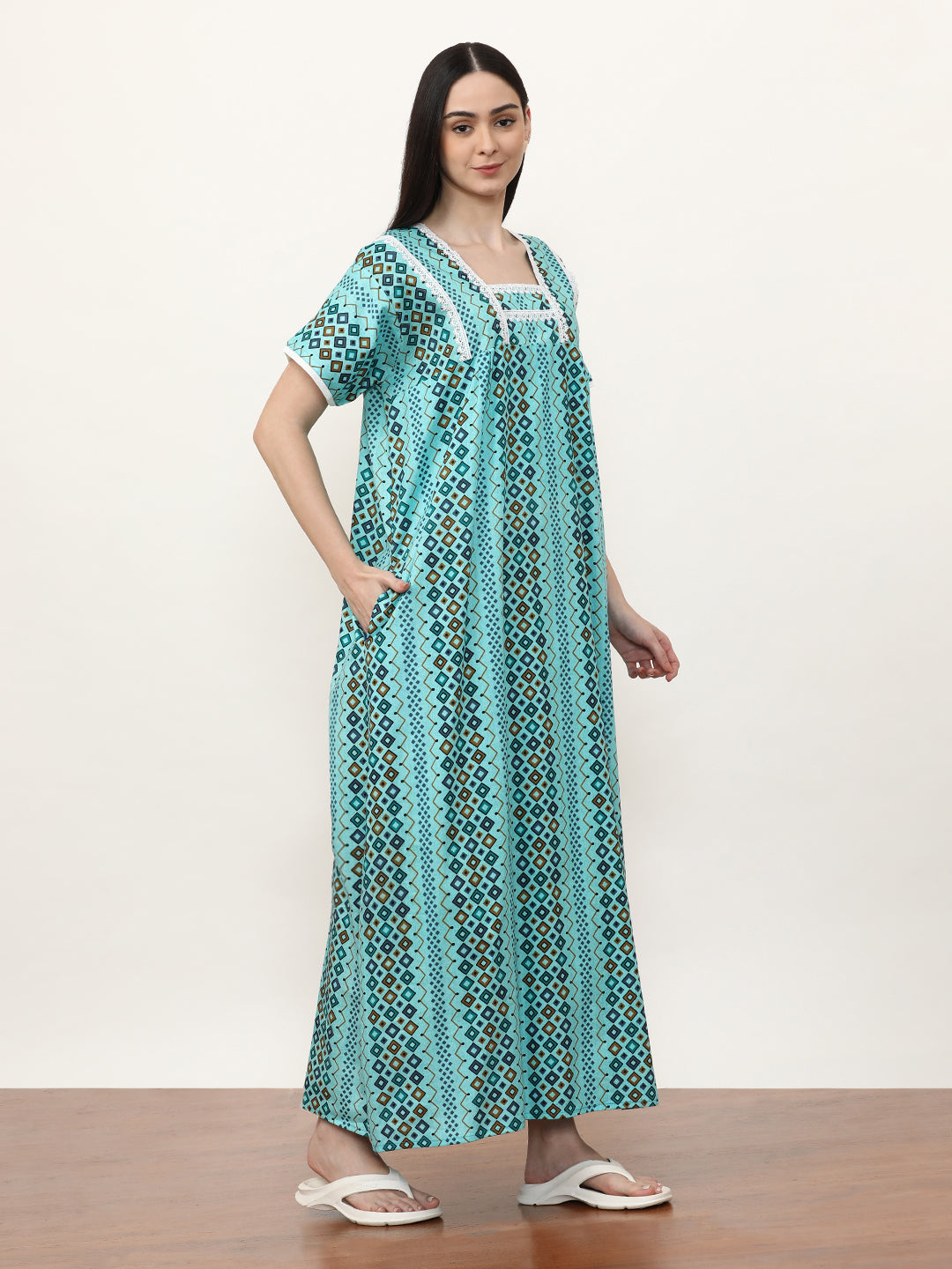 Printed Pure Cotton Maxi Nightdress