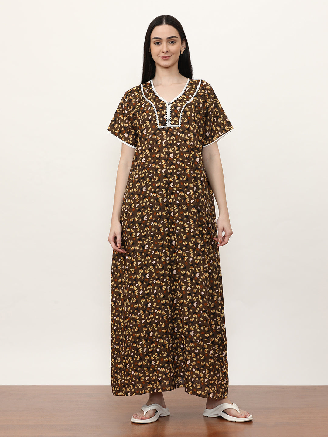 Printed Pure Cotton Maxi Nightdress
