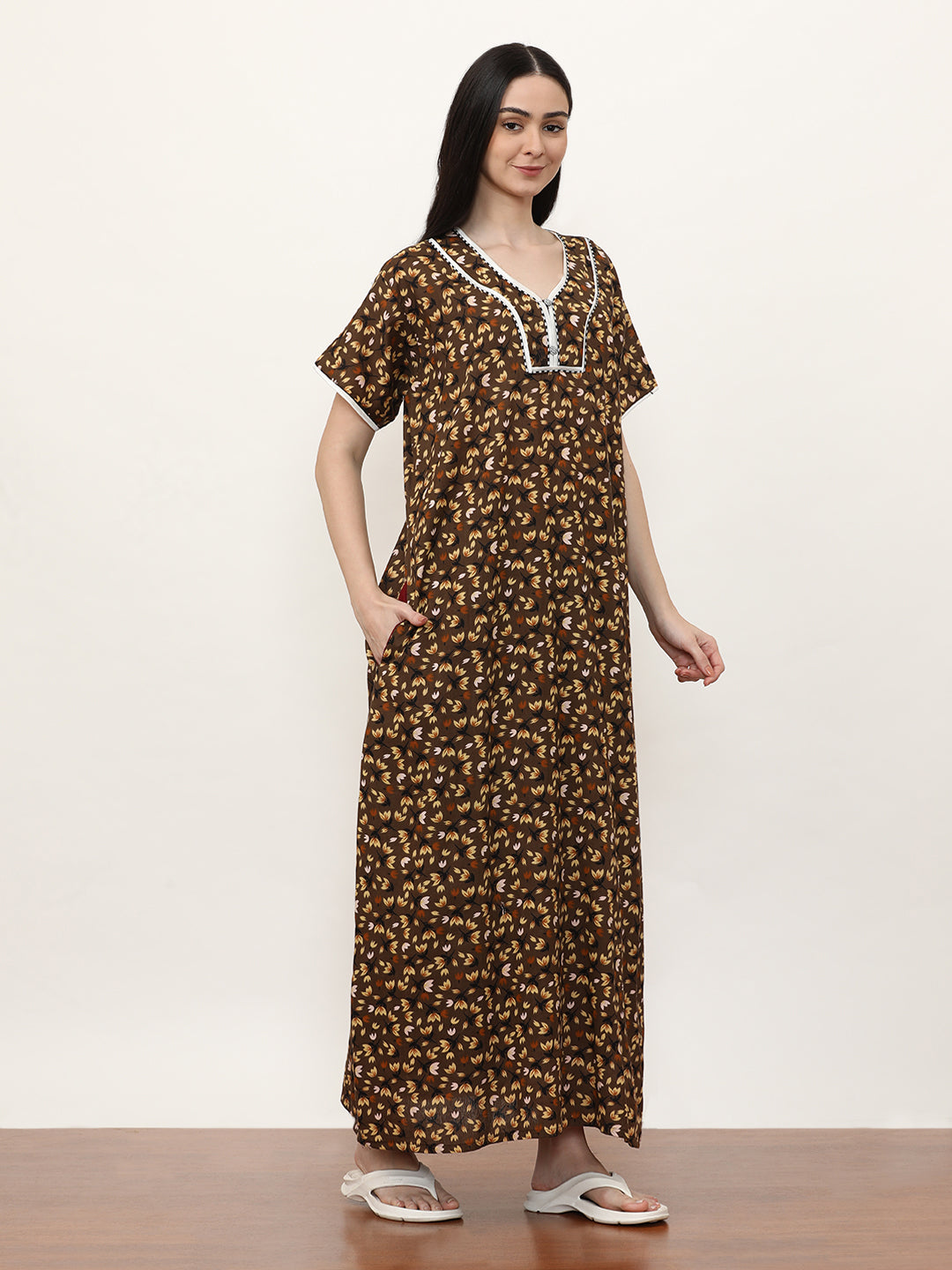 Printed Pure Cotton Maxi Nightdress