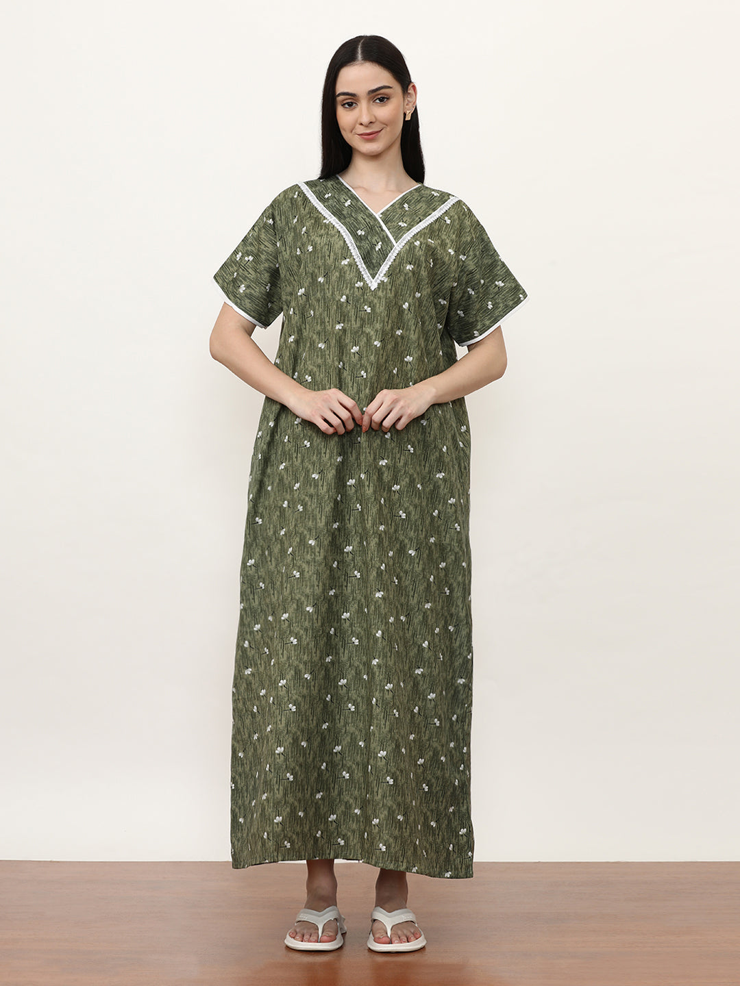 Printed Pure Cotton Maxi Nightdress