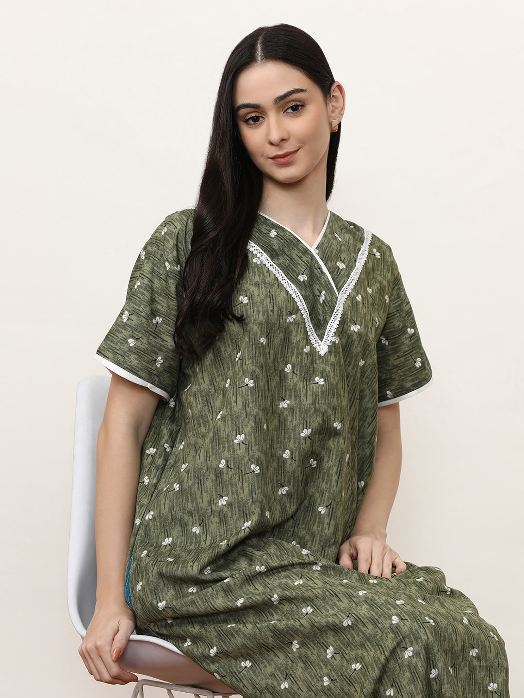 Printed Pure Cotton Maxi Nightdress