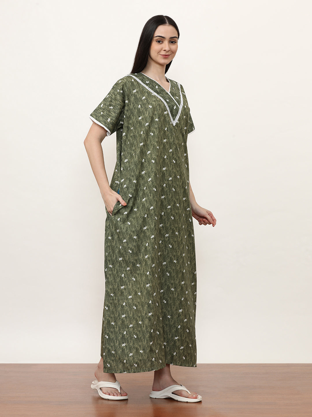 Printed Pure Cotton Maxi Nightdress