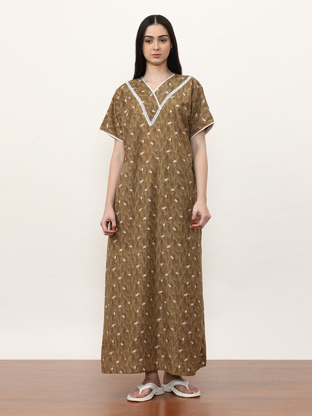 Printed Pure Cotton Maxi Nightdress