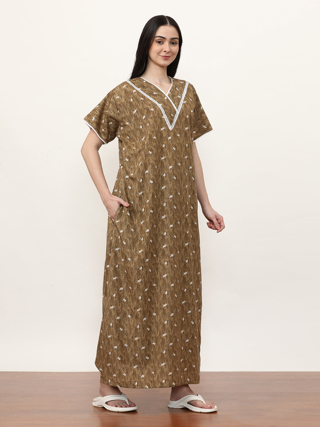 Printed Pure Cotton Maxi Nightdress
