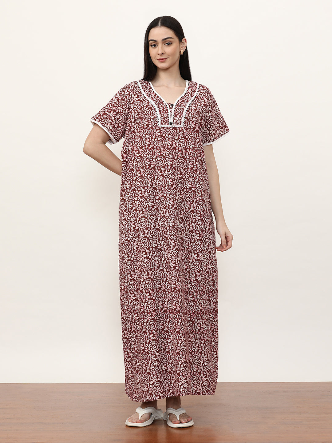 Printed Pure Cotton Maxi Nightdress