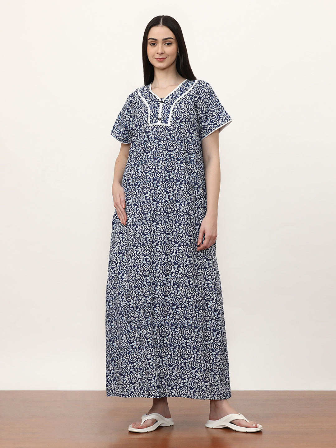 Printed Pure Cotton Maxi Nightdress