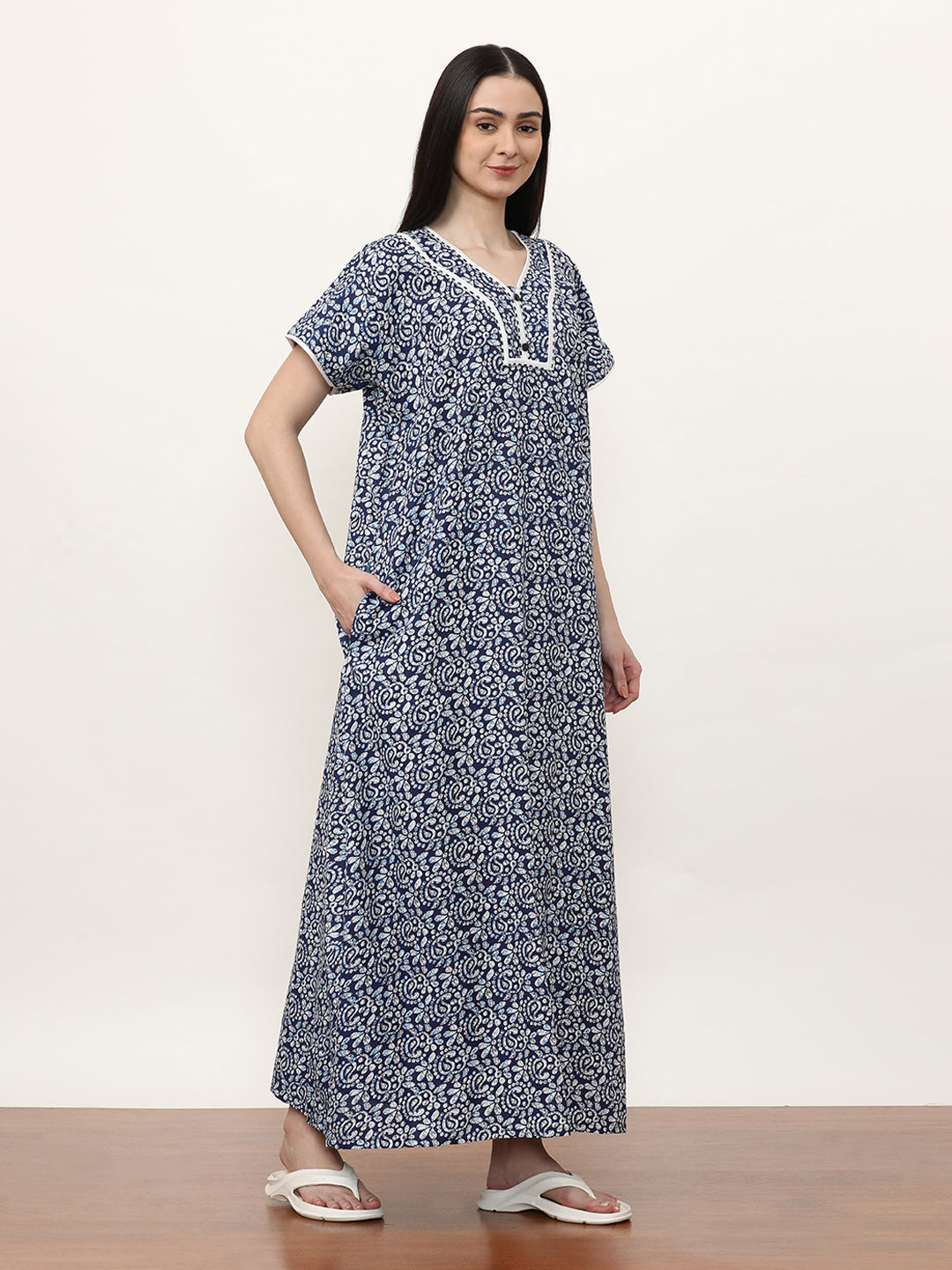 Printed Pure Cotton Maxi Nightdress