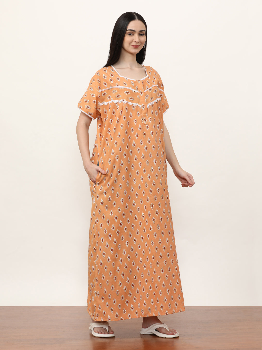 Printed Pure Cotton Maxi Nightdress