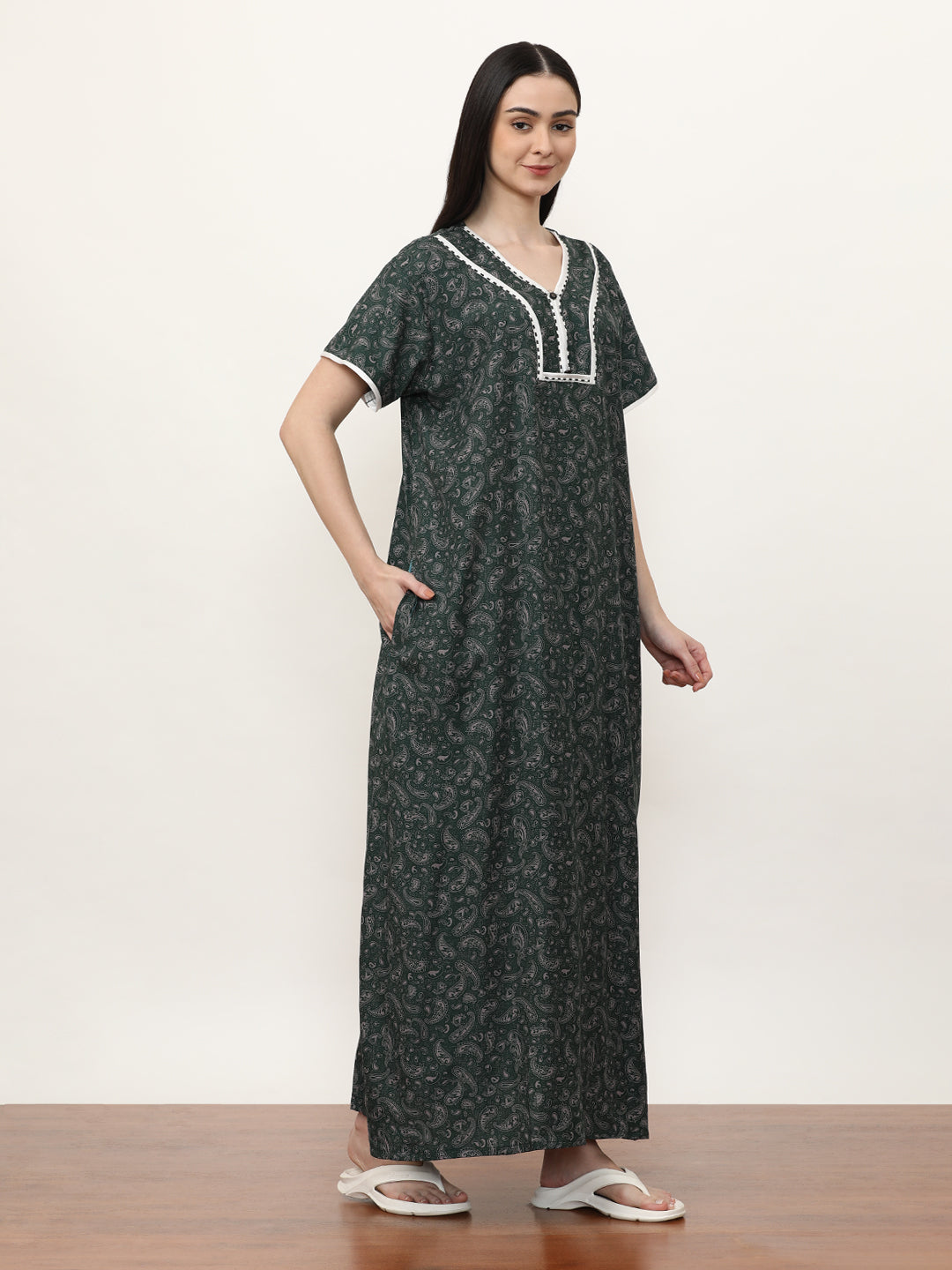 Printed Pure Cotton Maxi Nightdress
