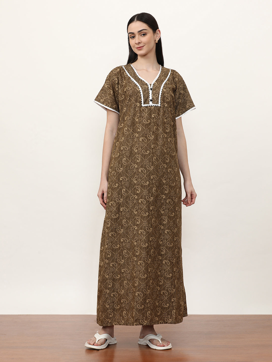 Printed Pure Cotton Maxi Nightdress