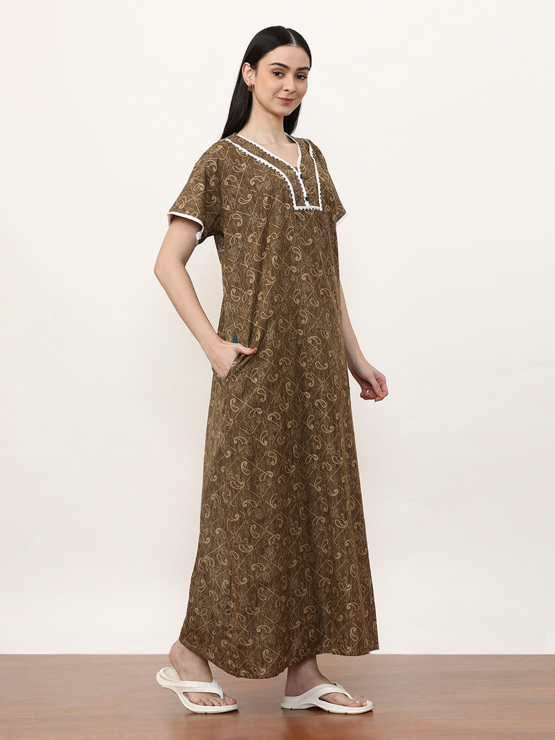 Printed Pure Cotton Maxi Nightdress