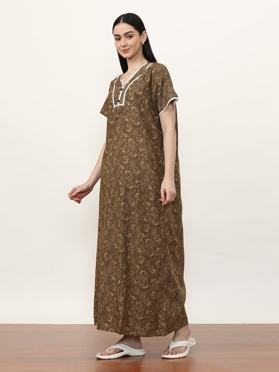 Printed Pure Cotton Maxi Nightdress