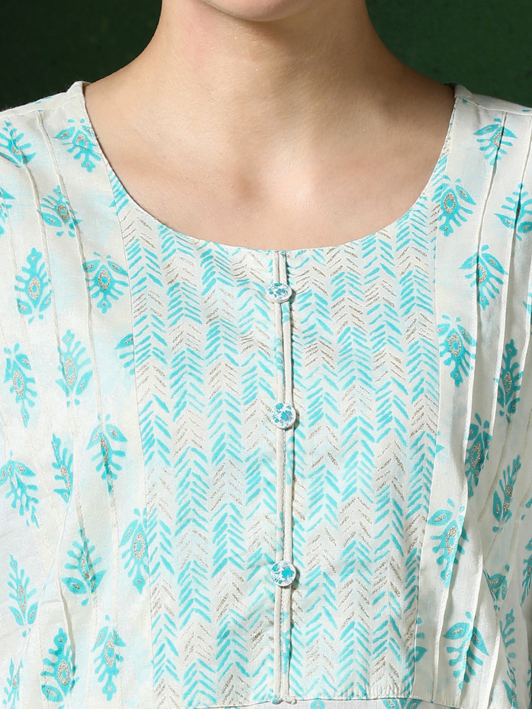 Floral Printed Straight Pure Cotton Kurta & Trousers Sets