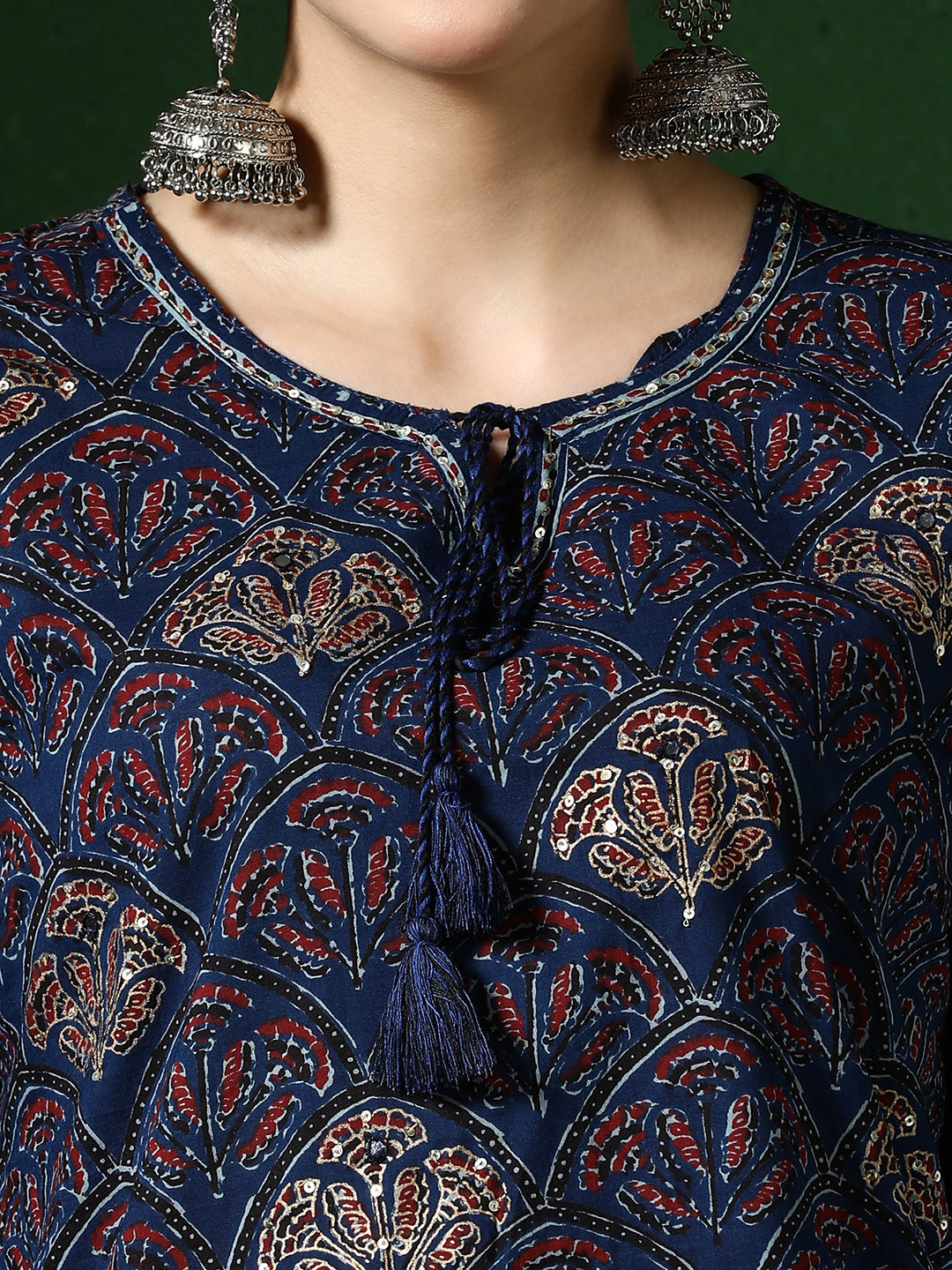 Floral Embroidered Straight Pure Cotton Kurta & Salwar Sets