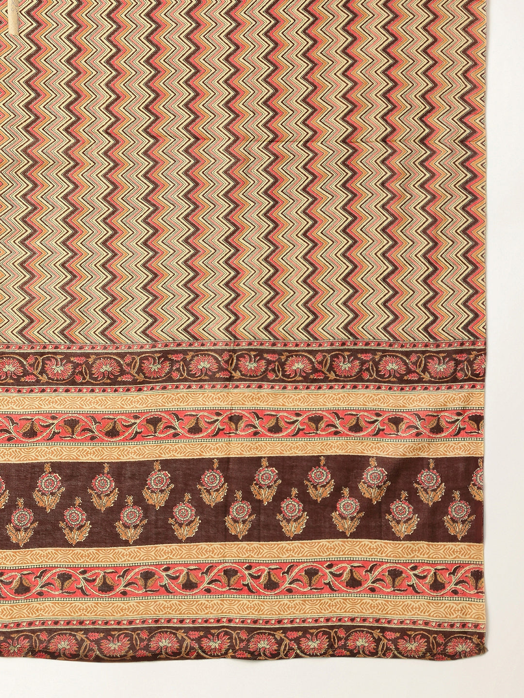 Floral Embroidered Straight Pure Cotton Kurta & Trousers Sets