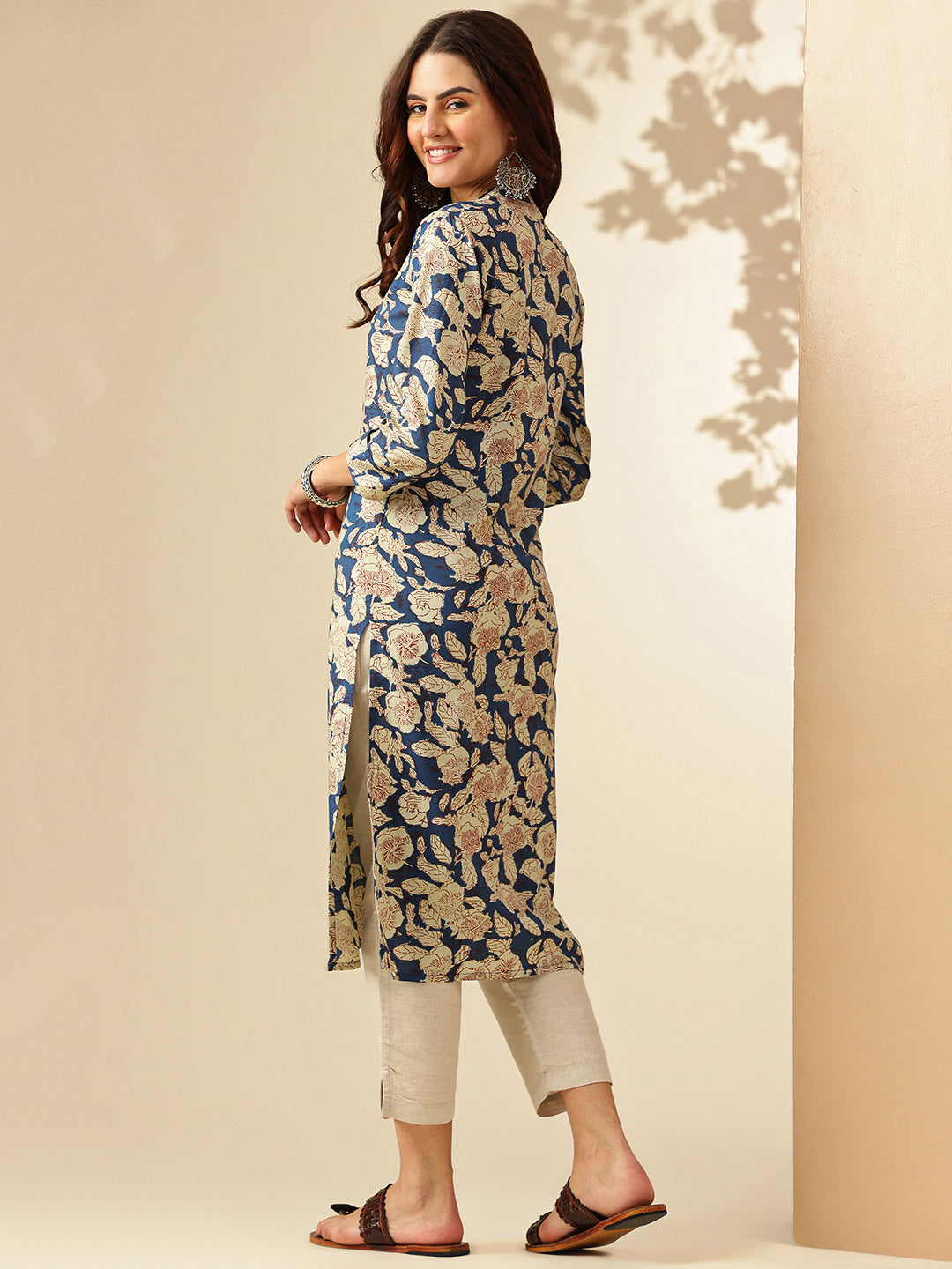 Floral Printed Straight Floral Kurta