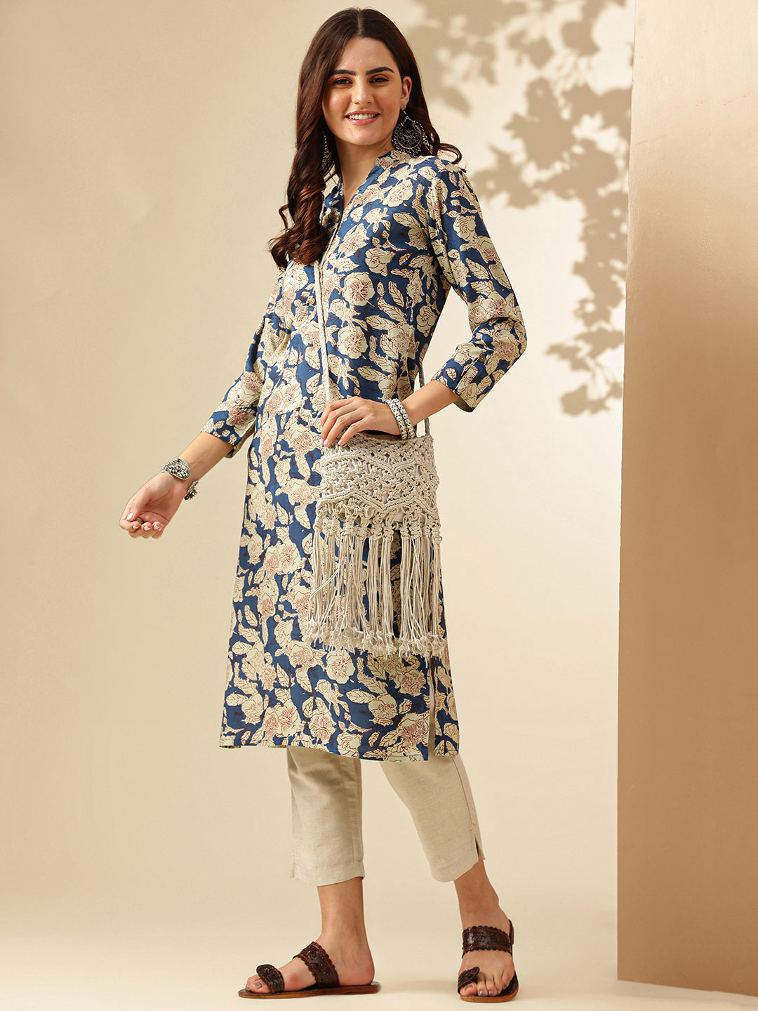 Floral Printed Straight Floral Kurta