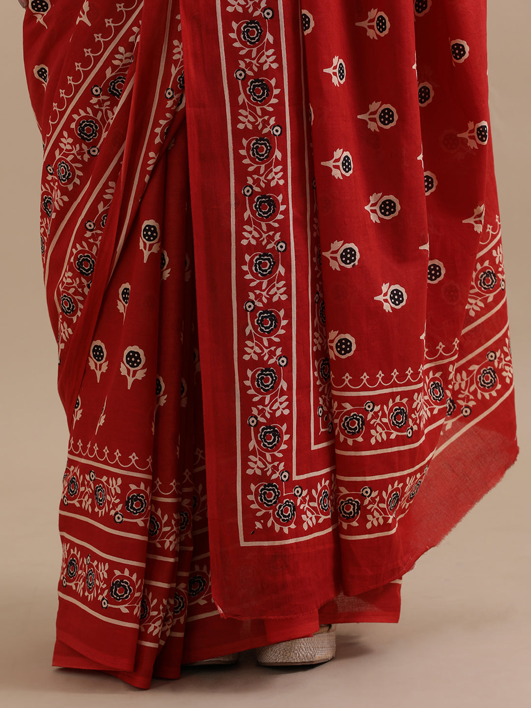 Ready To Wear Mulmul Cotton Floral Printed Saree with Unstiched Blouse