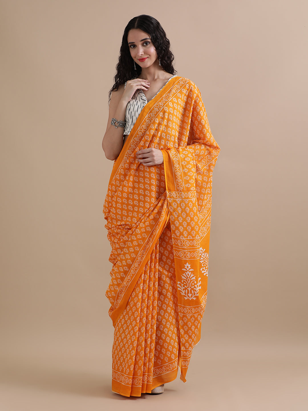 Mulmul Cotton Printed Saree