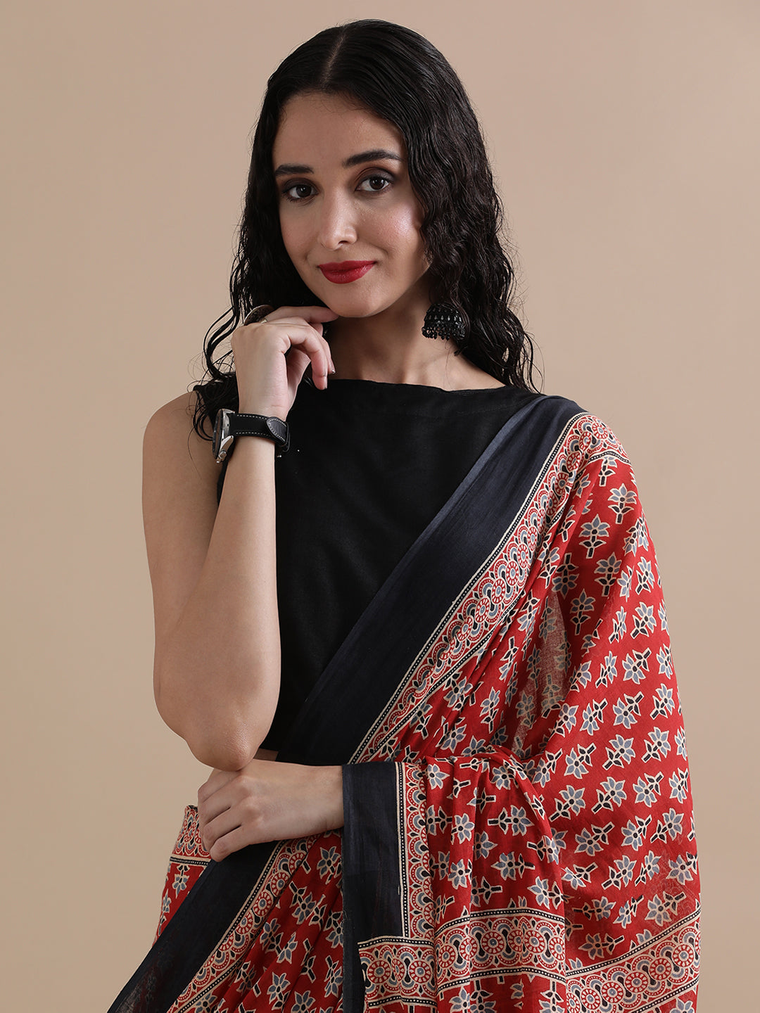 Ready To Wear Mulmul Cotton Floral Printed Saree with Unstiched Blouse