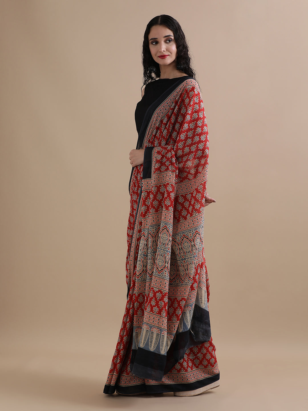 Ready To Wear Mulmul Cotton Floral Printed Saree with Unstiched Blouse