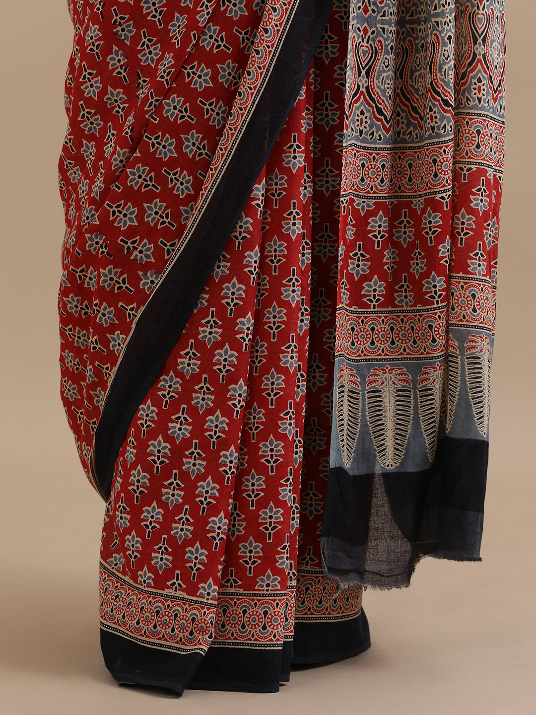 Ready To Wear Mulmul Cotton Floral Printed Saree with Unstiched Blouse
