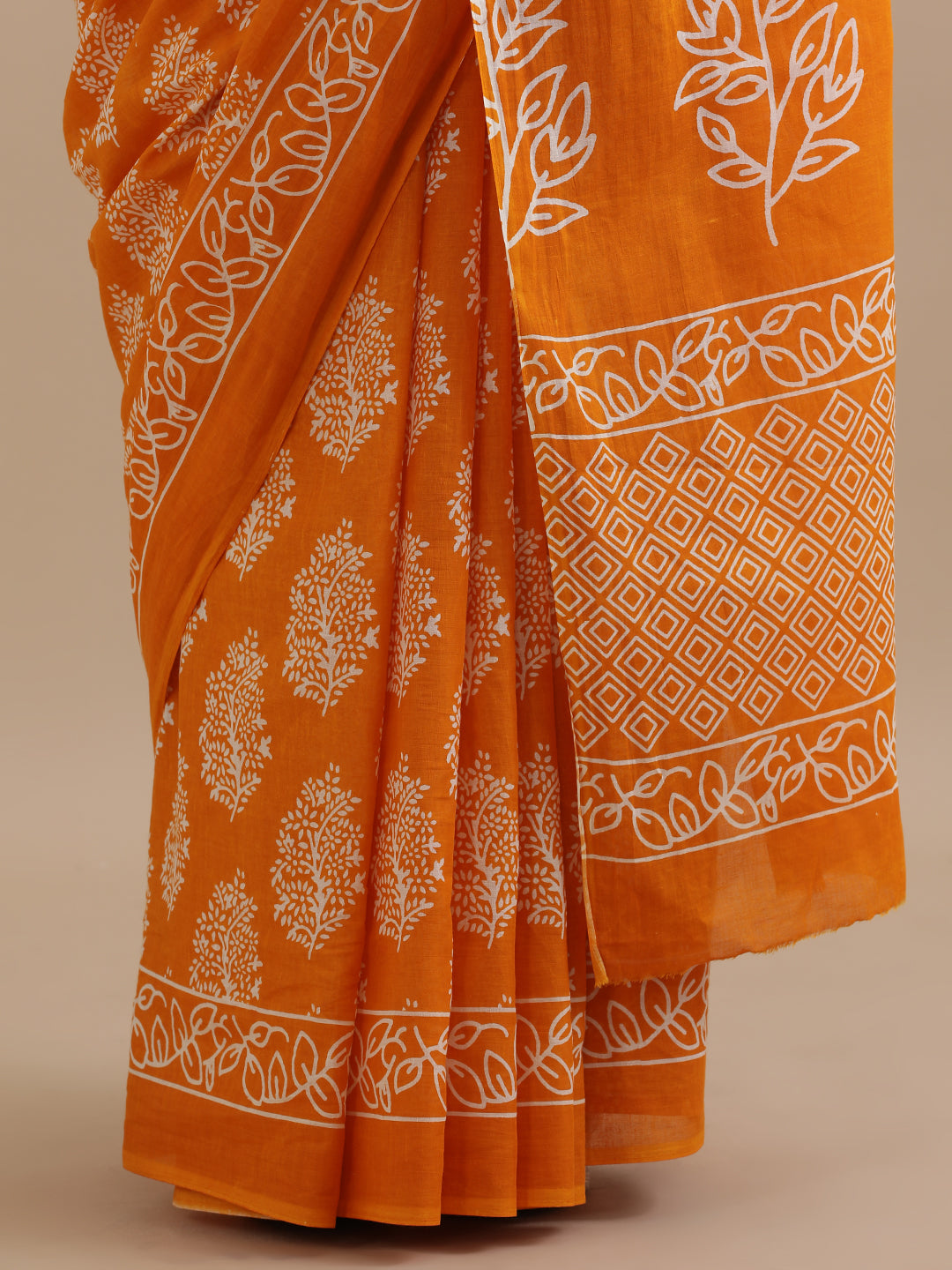 Ready To Wear Mulmul Cotton Floral Printed Saree with Unstiched Blouse