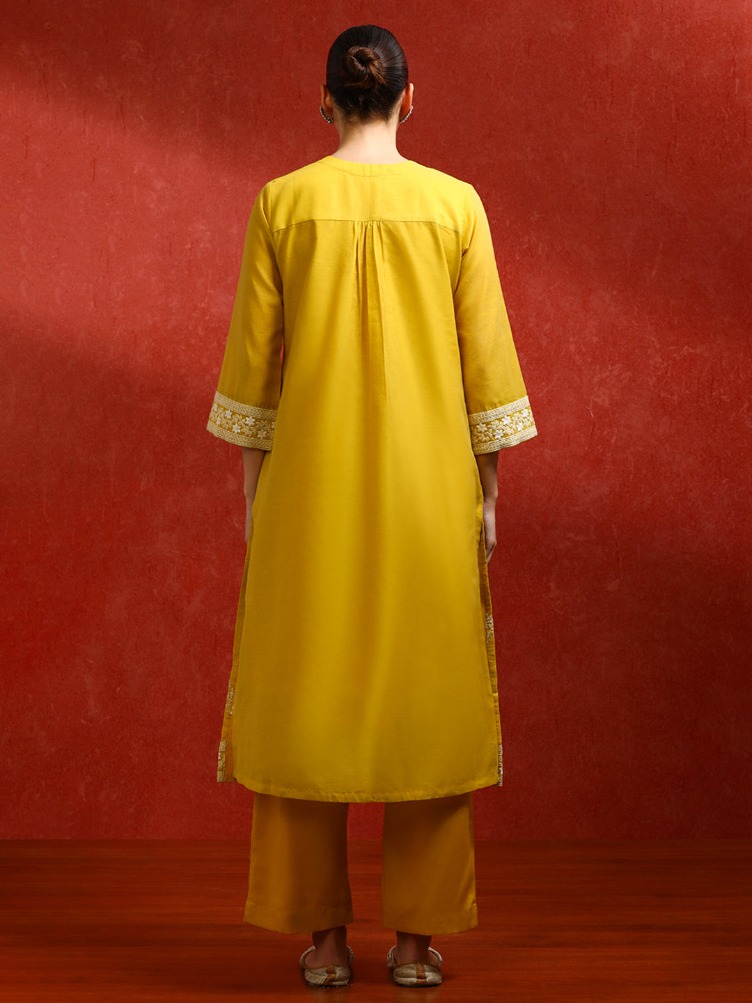 Floral Embroidered A-Line Kurta & Trousers Sets