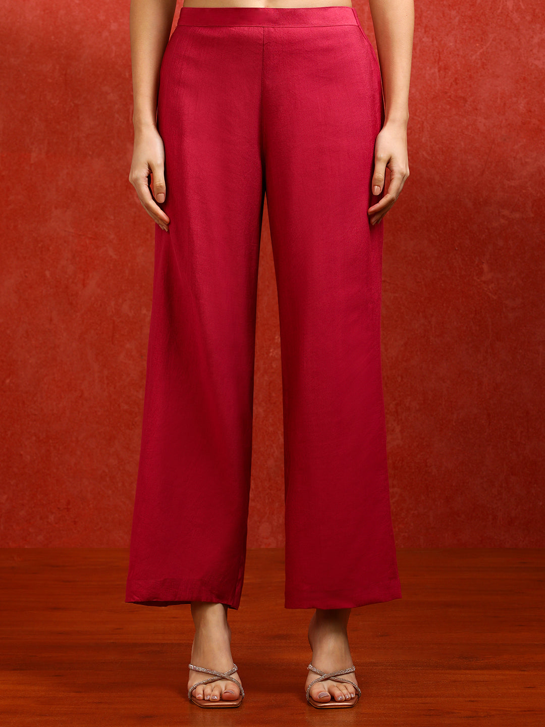 Solid Embroidered A-Line Kurta & Trousers Sets