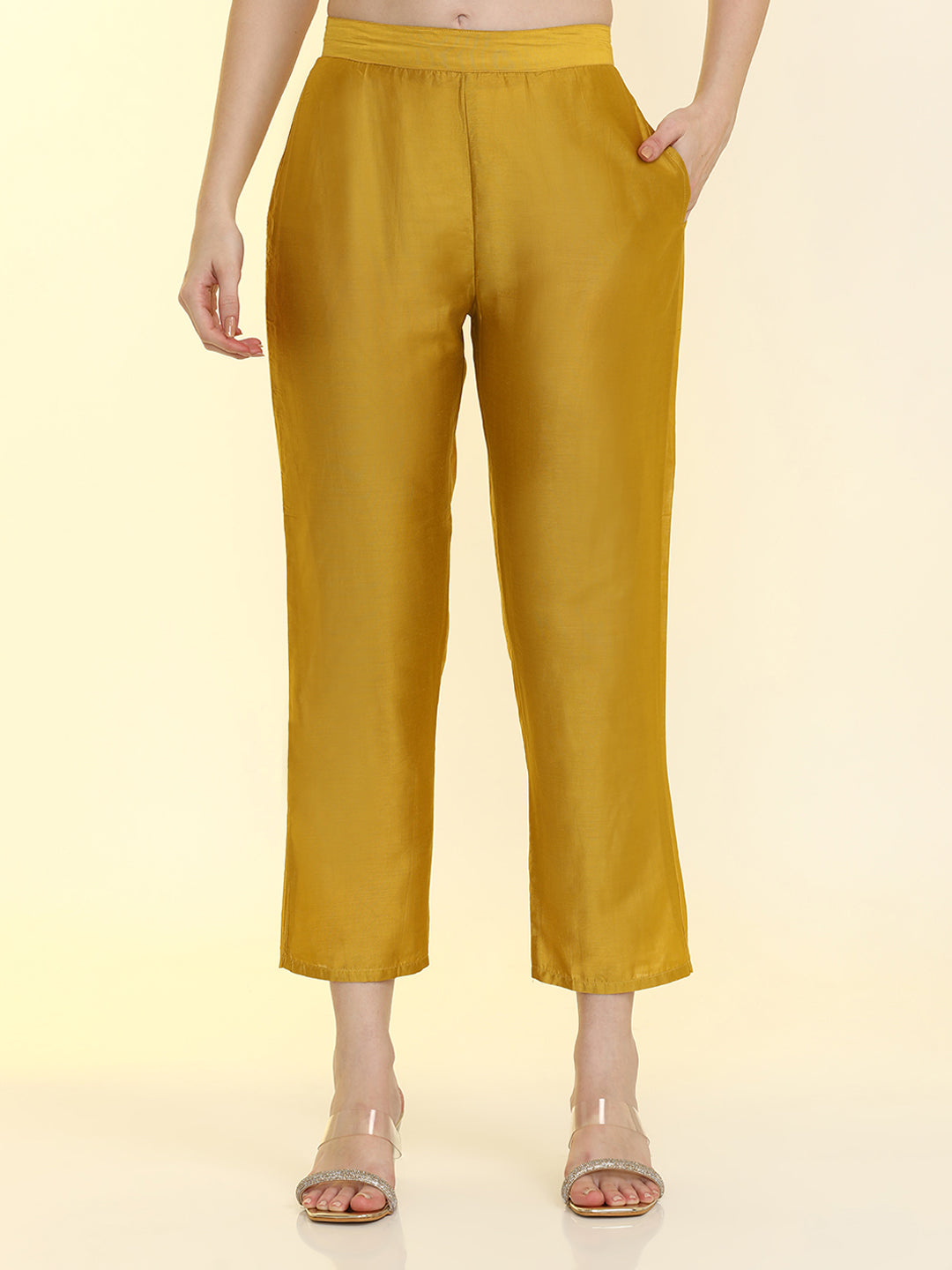 Floral Embroidered Silk Blend Straight Kurta & Trousers Sets