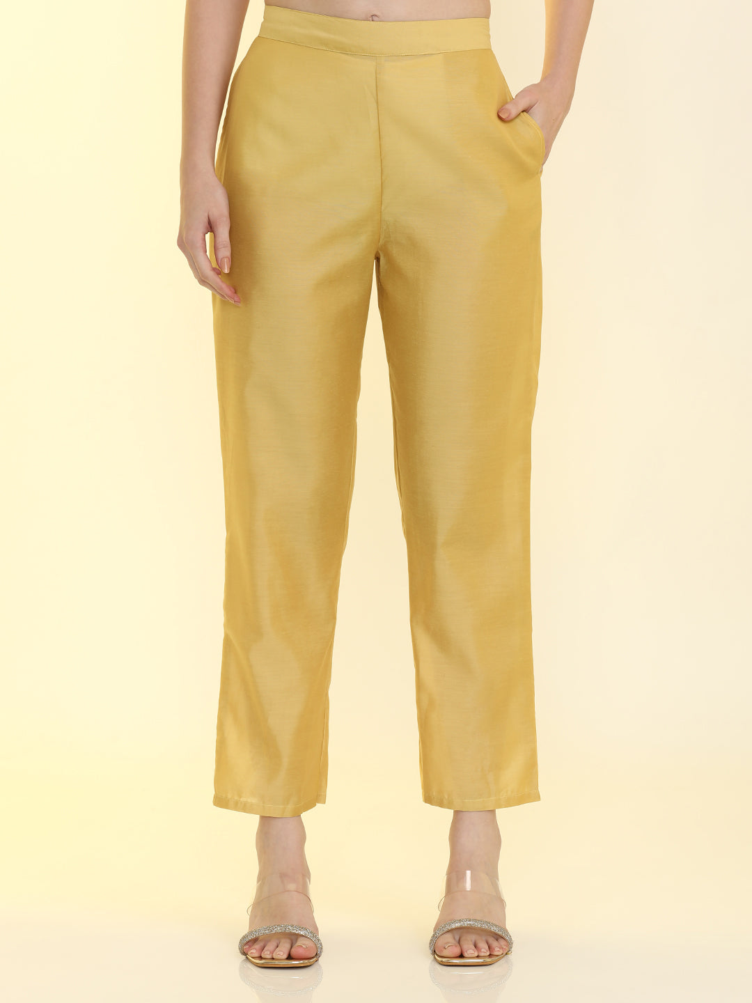 Floral Embroidered Silk Blend Straight Kurta & Trousers Sets