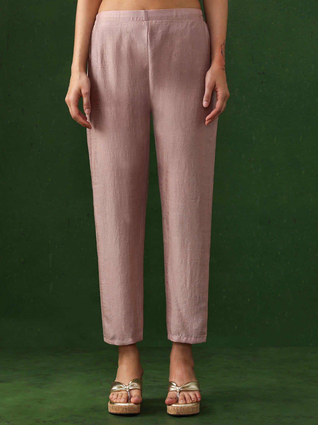 Floral Embroidered A-Line Silk Blend Kurta & Trousers Sets