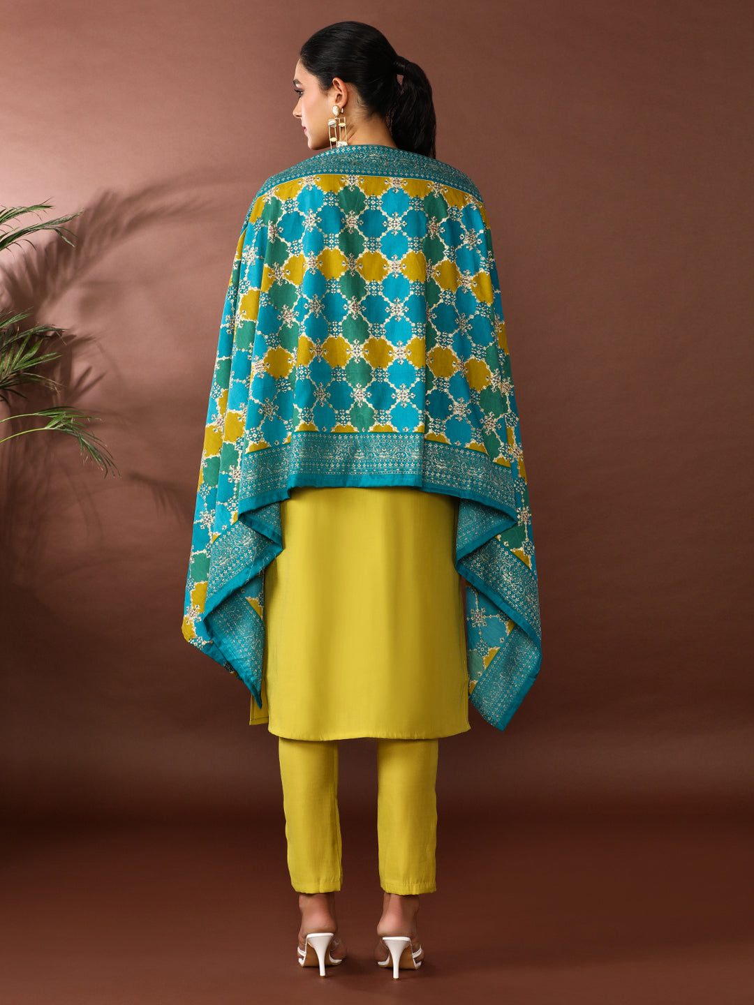 Floral Embroidered Poly Silk Kurta & Trousers Sets