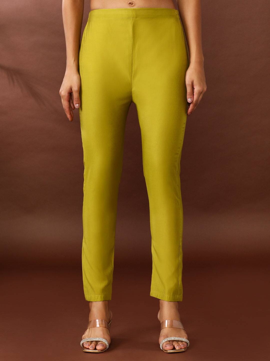 Solid Embroidered Poly Silk Kurta & Trousers Sets