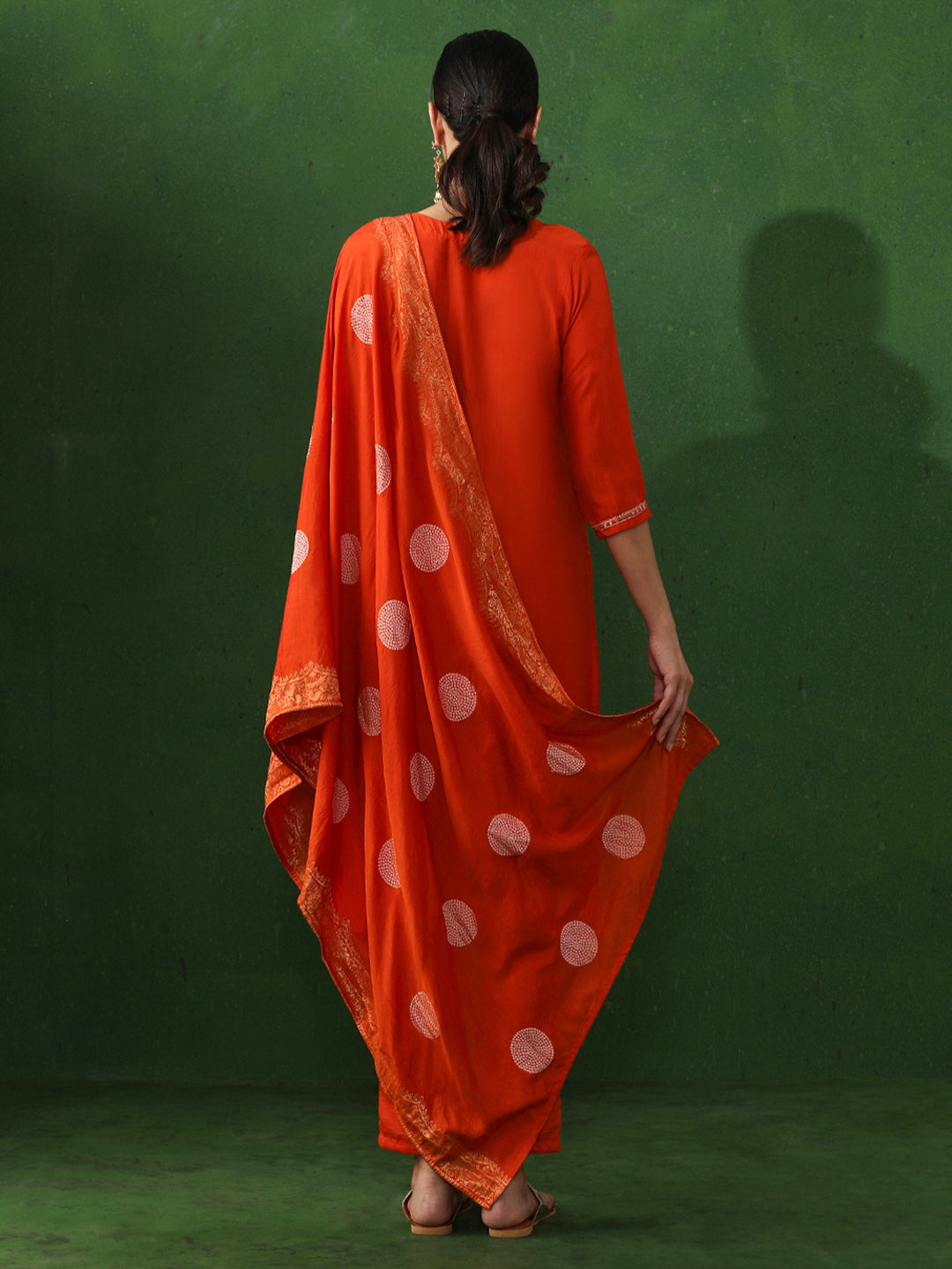 Floral Embroidered A-Line Pure Silk Kurta & Trousers Sets