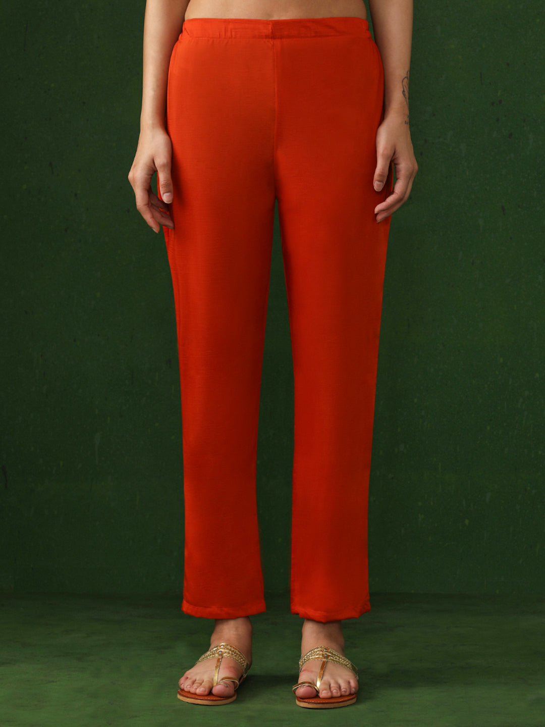 Floral Embroidered A-Line Pure Silk Kurta & Trousers Sets