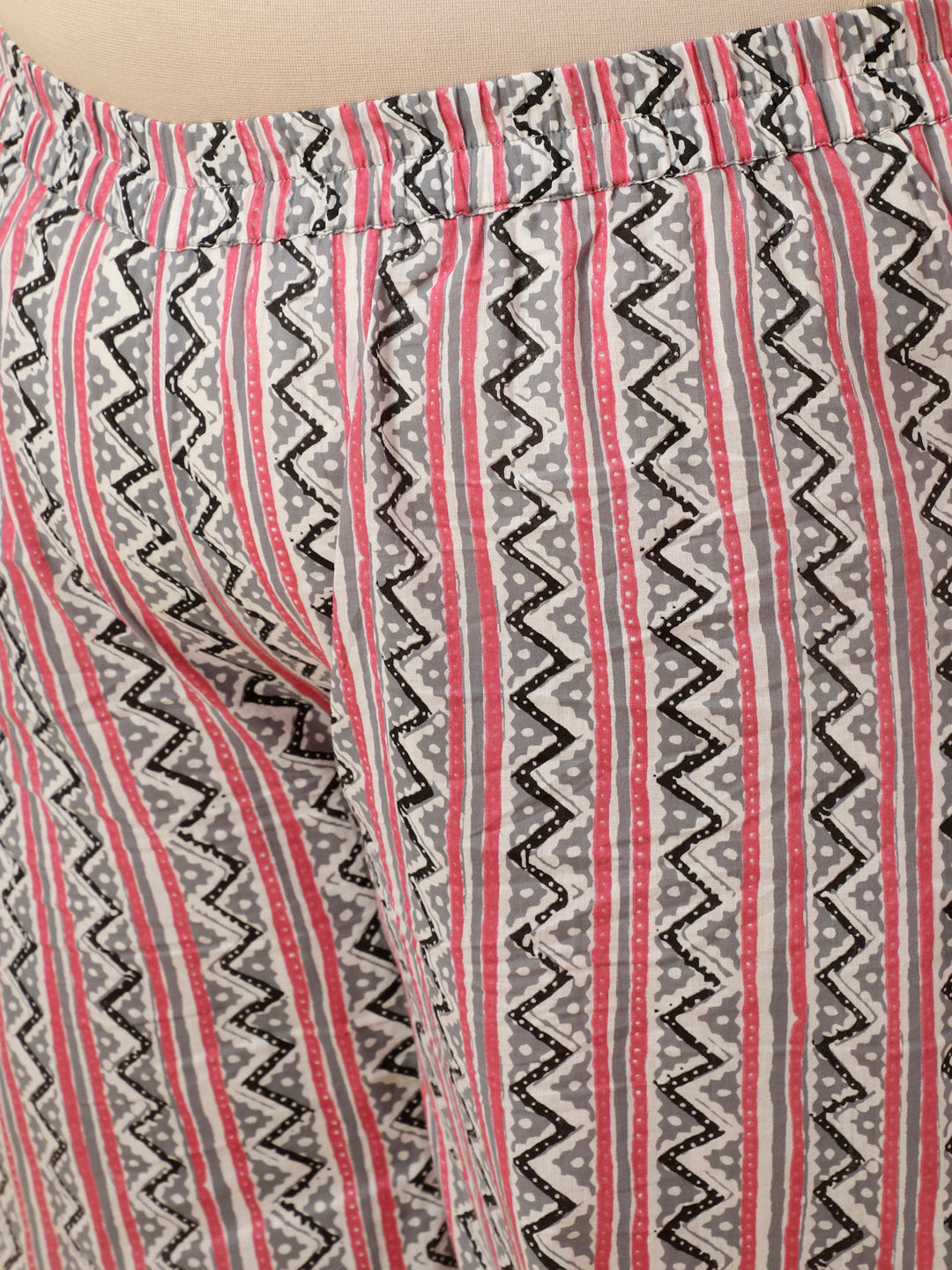 Plus Size Grey Ethnic Printed Kurta With Printed Afghani Salwar